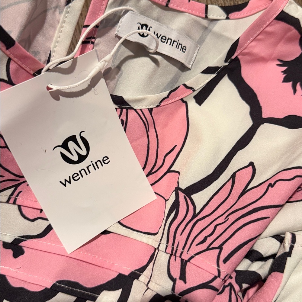 NWT Wenrine Floral Pink and White Dress - Picture 4 of 4